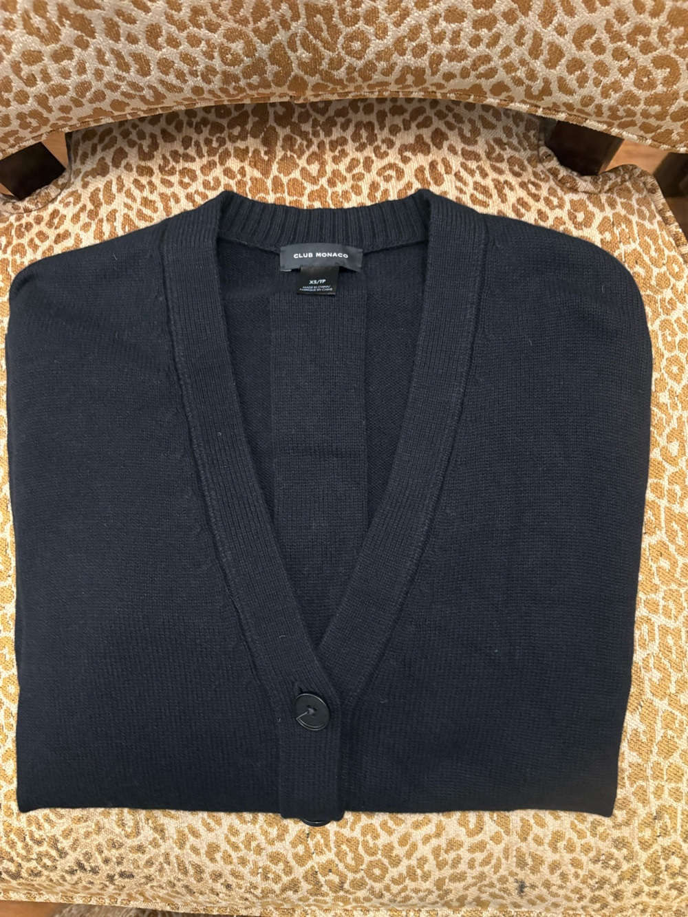 Club Monaco Black V-Neck Button Cardigan - Picture 3 of 5